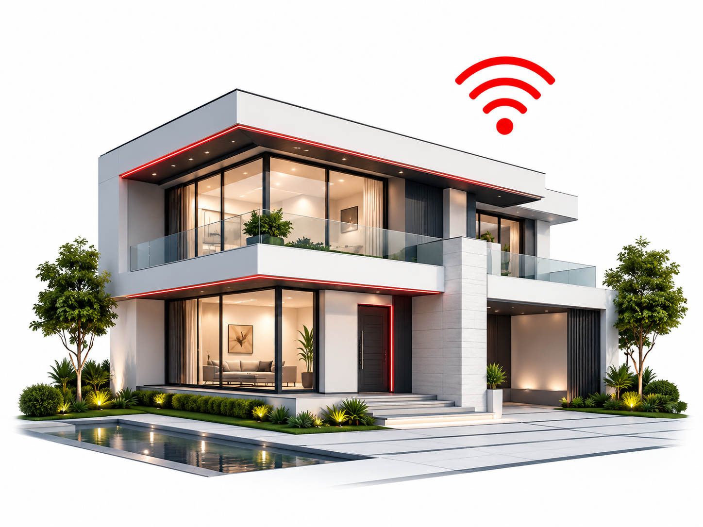 Casa residencial conectada por Wi-Fi
